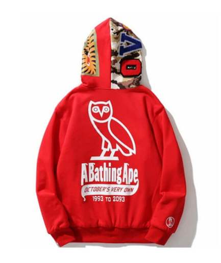 Camouflage New A Bathing Ape Red Camo Bape Hoodie back