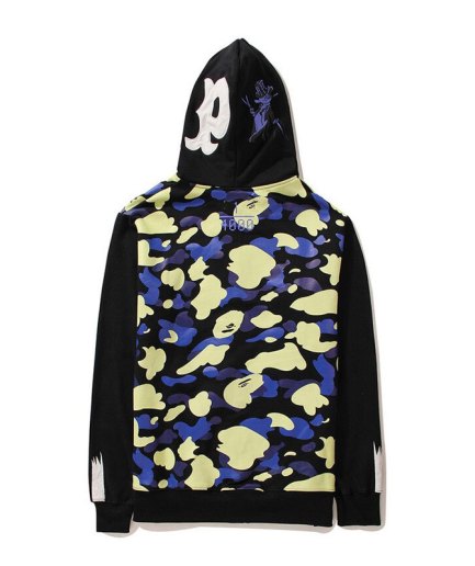 Men Camouflage Zipper Bape Shark Hoodie back