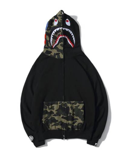 A Bathing Ape Bape Shark Black Hoodie
