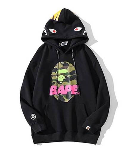 Camouflage Ape Head Letter Bape Shark Hoodie