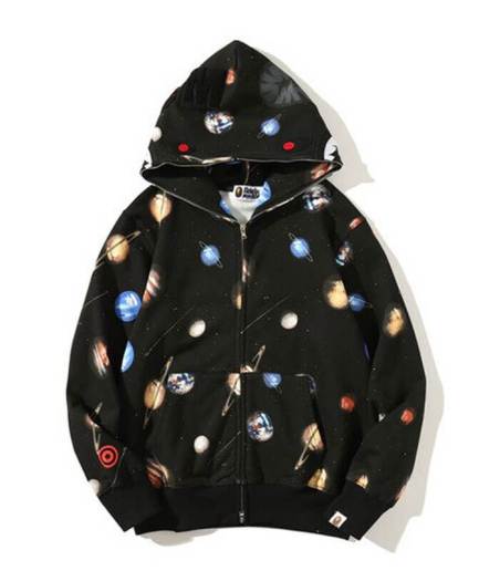 Camouflage Printed Universe BAPE Planet Hoodie