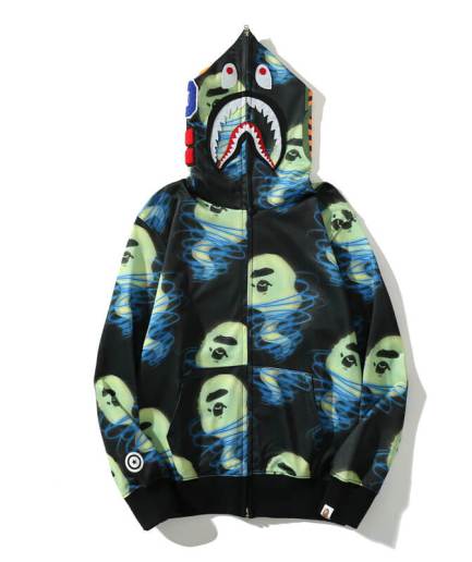 Head Printed A Bathing Ape Bape Shark Hoodies