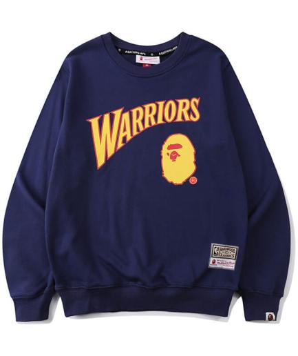 Blue Bape x NBA Warriors Sweatshirt