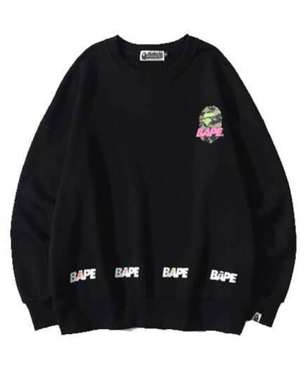 Letter Print Bape A Bathing Ape Tide Brand Sweater back