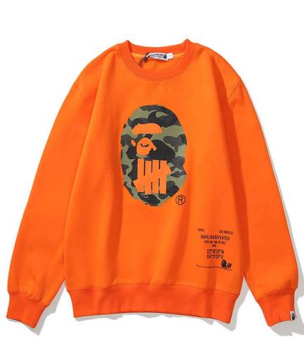 Orange Bape X Undefeated World Gone Mad Sport is War Sweatshirt