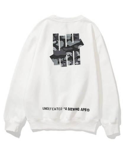 Printed A Bathing Ape X Undefeated Five Bars Sweatshirts back