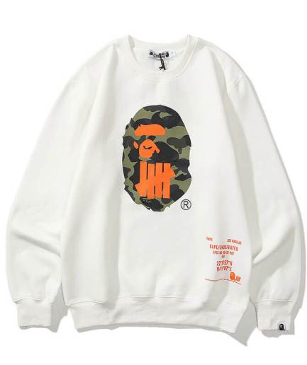 White Bape X Undefeated World Gone Mad Sport is War Sweatshirt