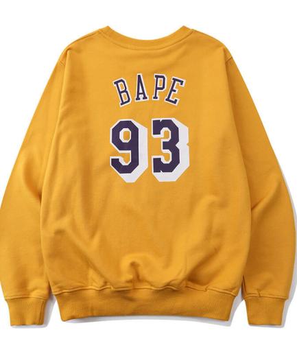 Yellow Bape x NBA Lakers Sweatshirt back